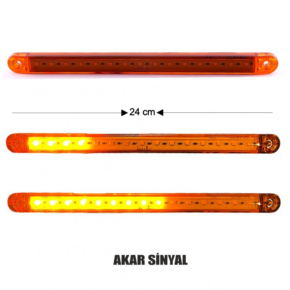 Dekoratif Led Lamba 15 Led'li Akar Sinyal 24 cm 12-24 Volt