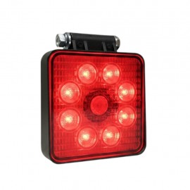 Çalışma Lambası Kare 9 Led Kırmızı 12-24 Volt