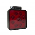 Çalışma Lambası Kare 9 Led Kırmızı 12-24 Volt