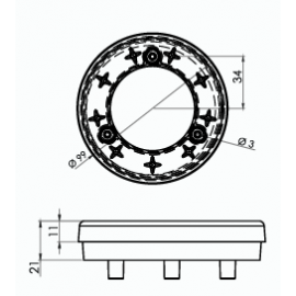 9 Led Simit Stop Lamba Beyaz 12-24 Volt